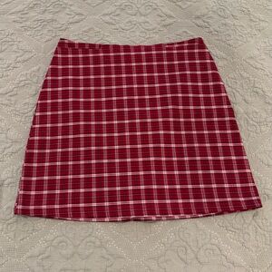 Red Plaid Skirt 16” length